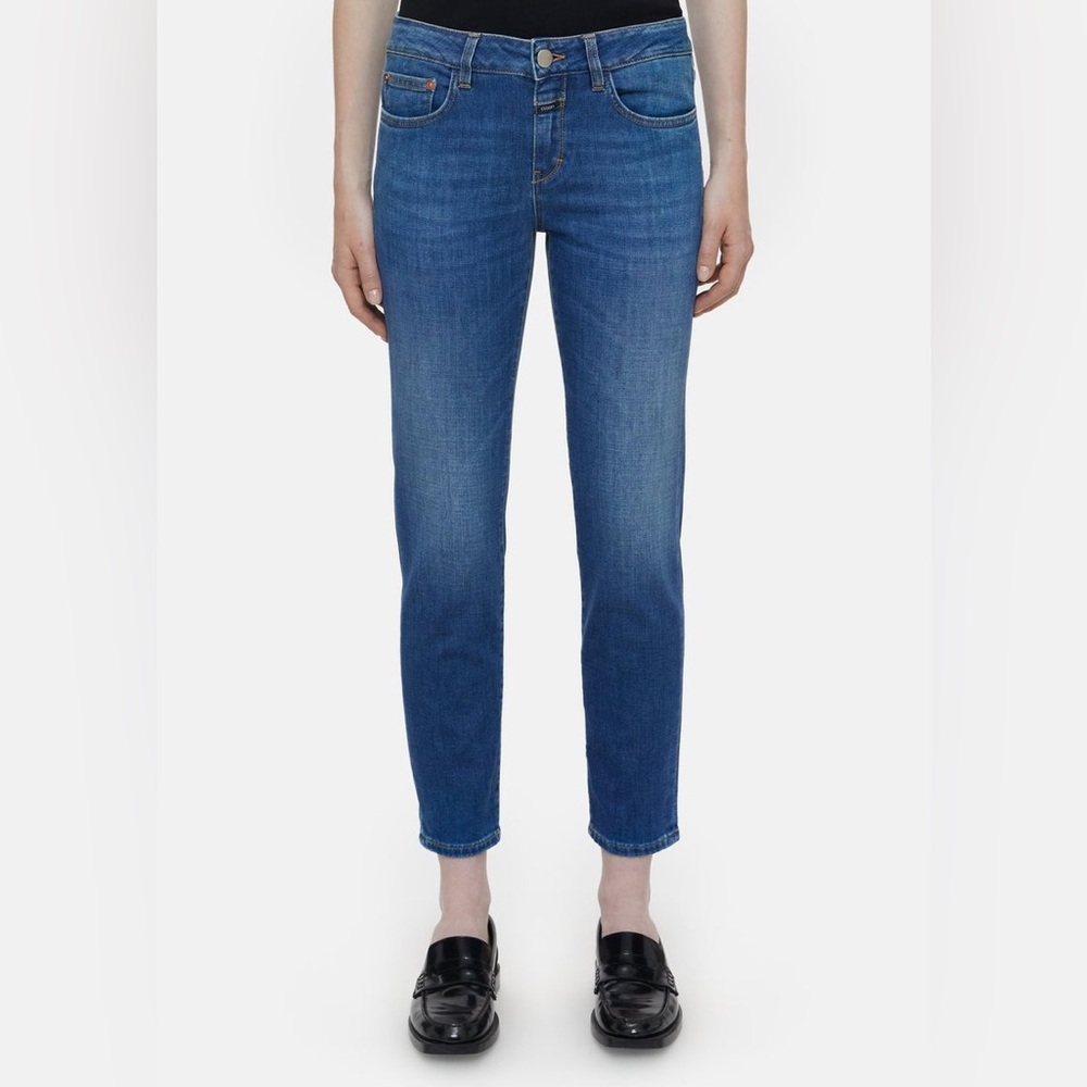 CLOSED Baker High 1921 Womens Slim Straight Jeans in Mid Blue